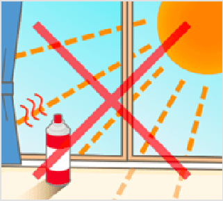 40℃以上になる室内の窓際や自動車内などには置かないこと