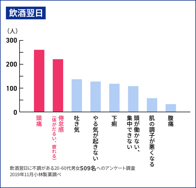 みんなのアルコール不調アンケート アルコールによる不調を改善 アルピタンシリーズ 小林製薬