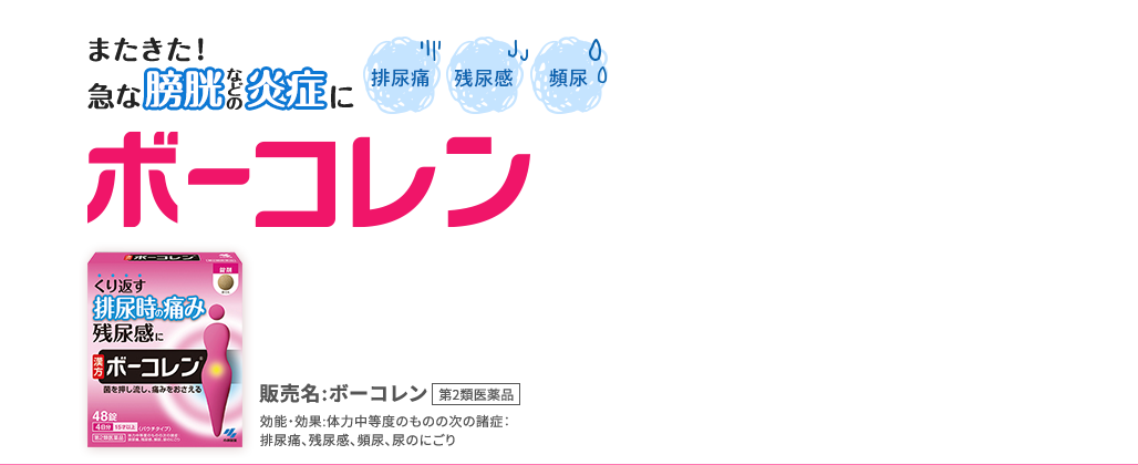 またきた！急な膀胱などの炎症にボーコレン
