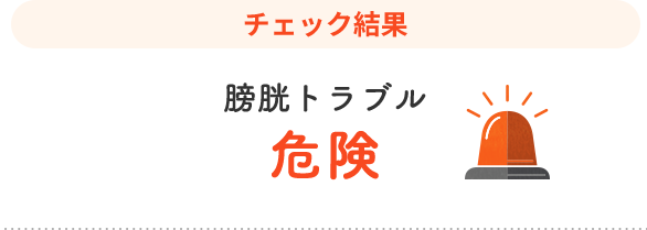チェック結果【膀胱トラブル 危険】