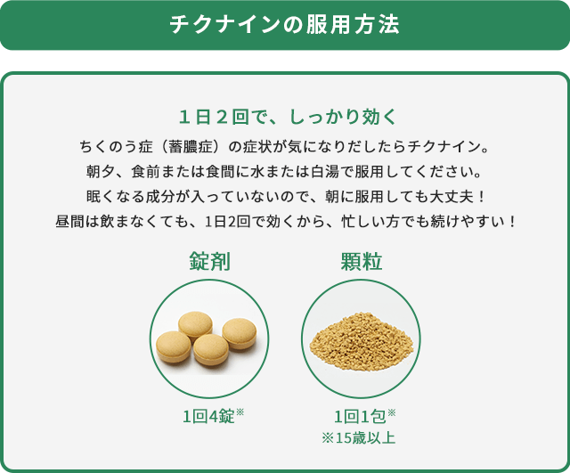 チクナインの服用方法