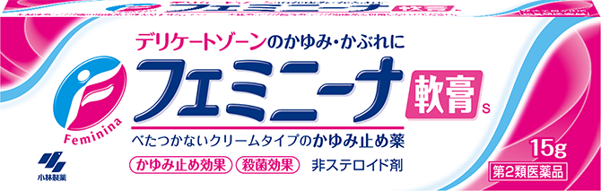 パッケージ画像　販売名：フェミニーナ軟膏S 15g