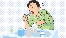 寝起きや、朝ハミガキのタイミングでえずいてしまう。