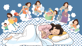 仕事や家事のストレスが続くと、お腹あたりに痛みが出る。