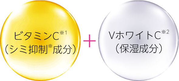 ビタミンC※1（シミ抑制*成分）+VホワイトC※2（保湿成分）