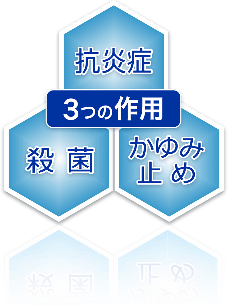 3つの作用 殺菌 抗炎症 かゆみ止め