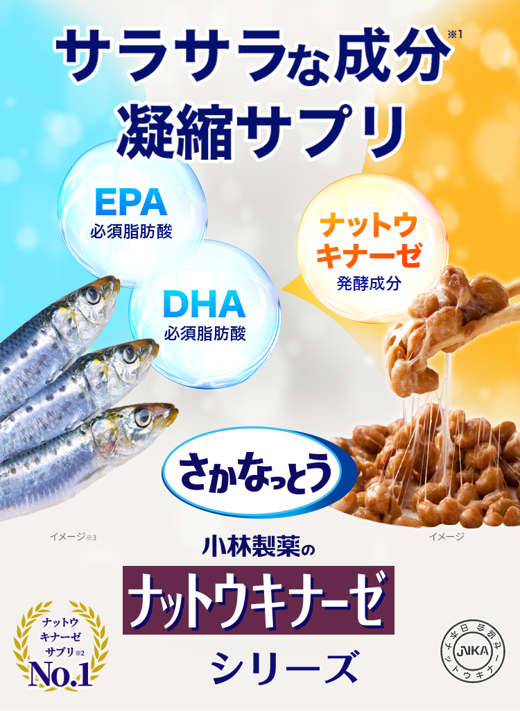 サラサラな成分凝縮サプリ　小林製薬のナットウキナーゼ