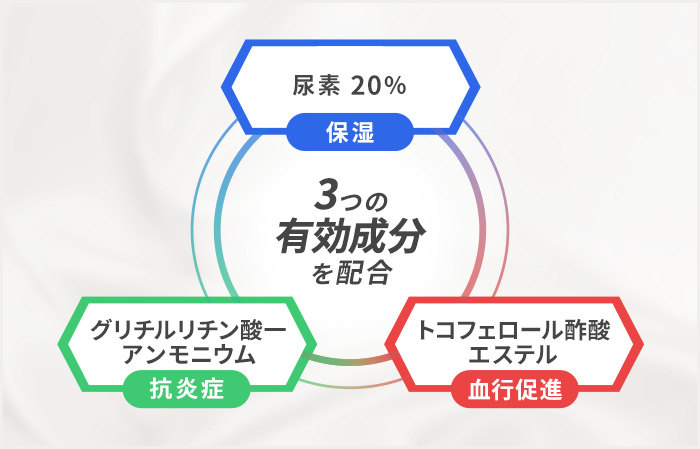 ネルワキュアの配合成分の簡略図