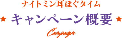 ナイトミン耳ほぐタイム キャンペーン概要