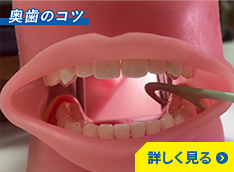 持ち手付きフロス（糸ようじ）奥歯のコツ