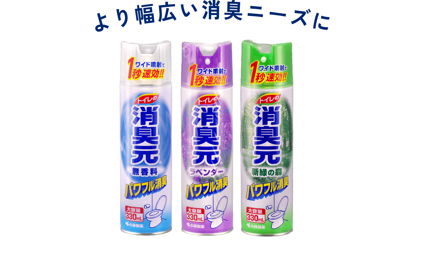 より幅広い消臭ニーズに