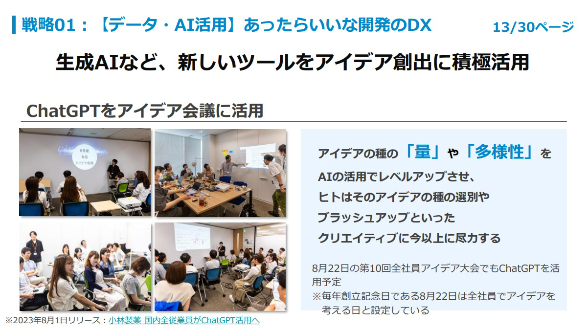 生成AIなど、新しいツールをアイデア創出に積極活用