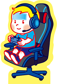 ゲームに夢中な熱さまくん