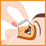 数回まばたきをして洗眼する