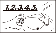 初めて使用する際は、洗面所などでポンプを５プッシュして、ノズル内部の空気を抜いてください（その際に出る薬液は服用しないこと）