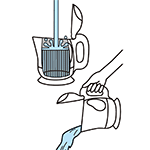 （6）洗浄終了後、電気ケトル内部を4～5回水洗いをする。