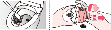 （1）【お願い】効果を発揮させるために、便器を掃除してからご使用ください。