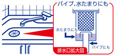 キッチンの排水口に