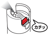 (2)ボタンがロックされ、ガスが連続噴射されます。