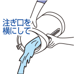 （4）洗浄後、表示ボタンやコンセントに水がかからないようにしてポット内部を4～5回水洗いする。